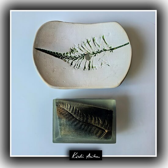 Midsummer Night. Soap painting and clay soap dish
