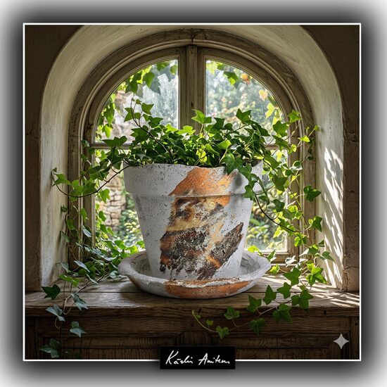 Betona puķpods no kolekcijas "Senatnes fragmenti"